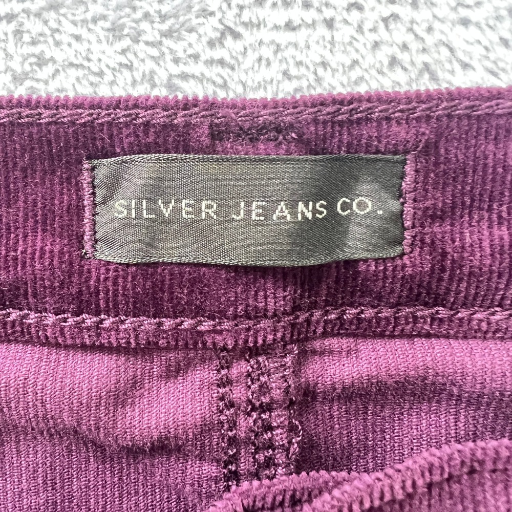 SilverJeans Co Highly Desirable High Rise Trouser Purple Corduroy W29 x L31 NWT - Picture 4 of 10